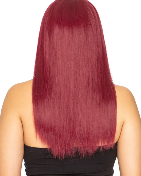 * Fashion Deluxe Bordeaux Red Long Wig> Halloween Wigs