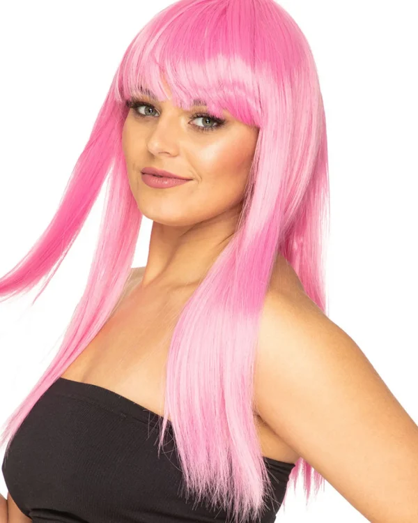 * Fashion Deluxe Candy Pink Long Wig> Halloween Wigs