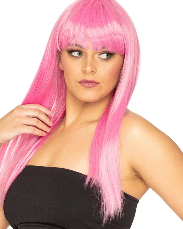 * Fashion Deluxe Candy Pink Long Wig> Halloween Wigs