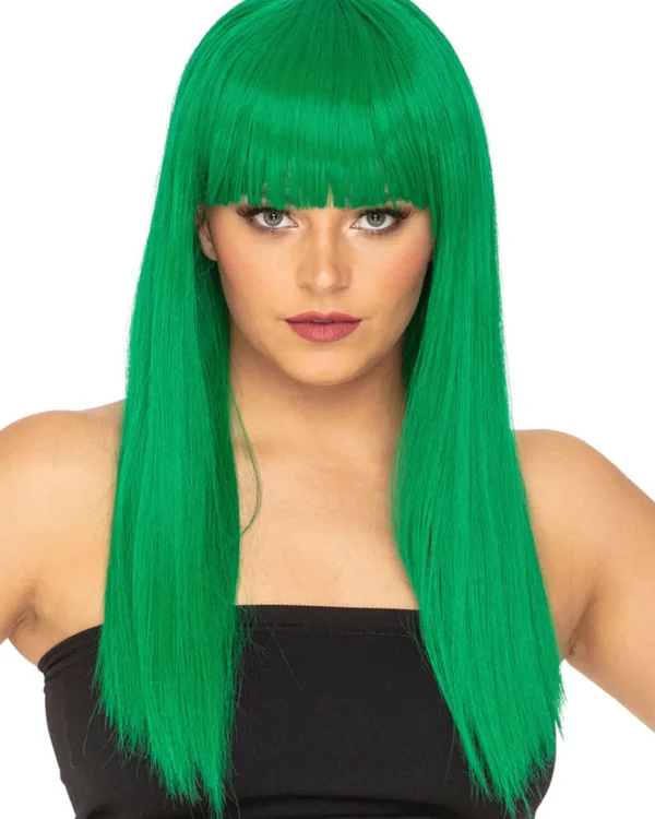 * Fashion Deluxe Emerald Green Long Wig> Halloween Accessories