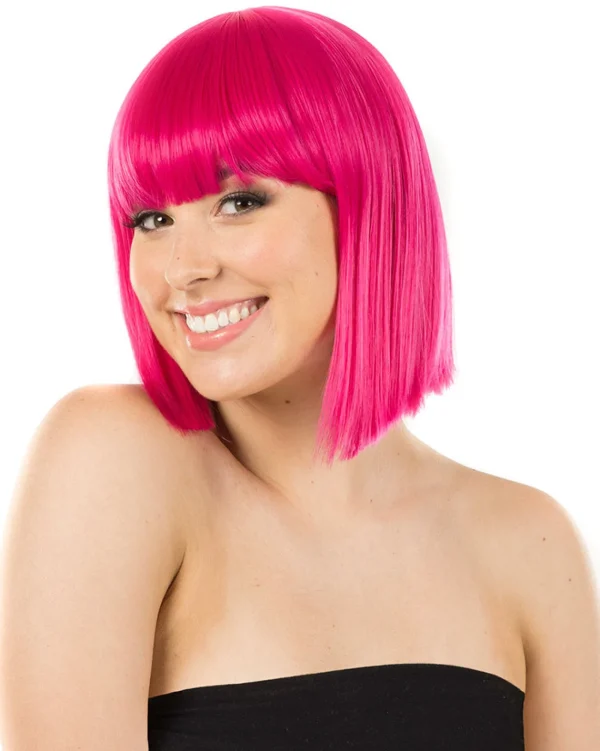 * Fashion Deluxe Fuschia Pink Bob Wig> Halloween Wigs