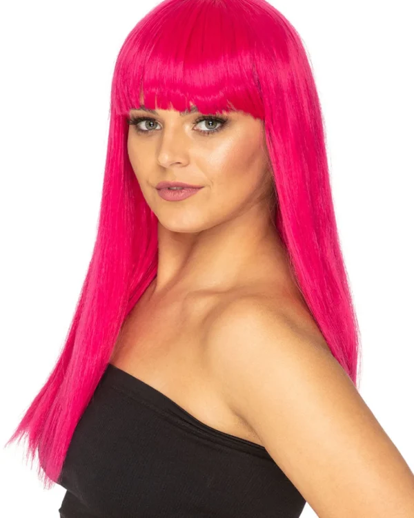 * Fashion Deluxe Fuschia Pink Long Wig> Halloween Wigs