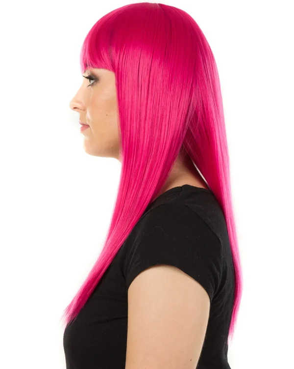 * Fashion Deluxe Fuschia Pink Long Wig> Halloween Wigs