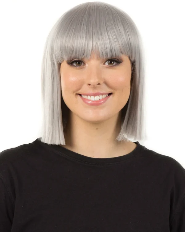 * Fashion Deluxe Grey Bob Wig> Halloween Accessories