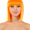 * Fashion Deluxe Neon Orange Bob Wig> Halloween Accessories