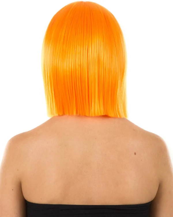 * Fashion Deluxe Neon Orange Bob Wig> Halloween Accessories