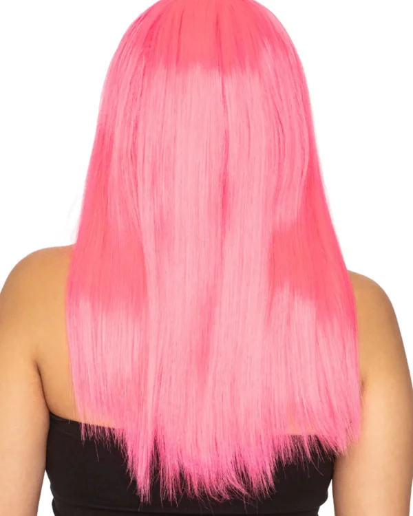 * Fashion Deluxe Neon Pink Long Wig> Halloween Wigs