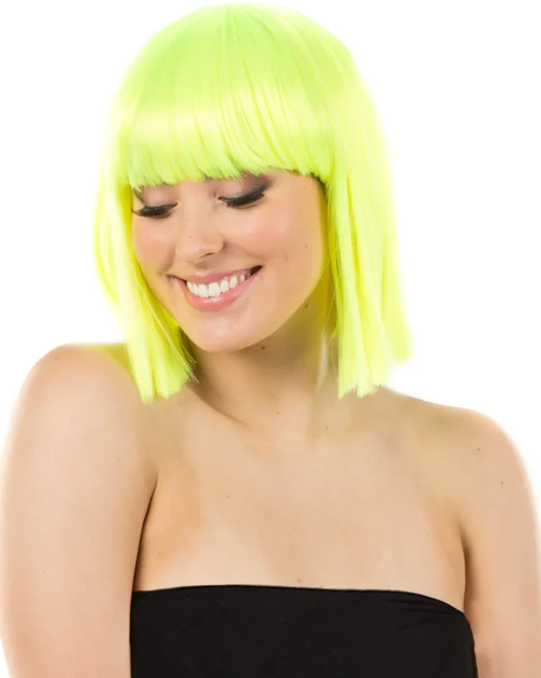 * Fashion Deluxe Neon Yellow Bob Wig> Halloween Wigs