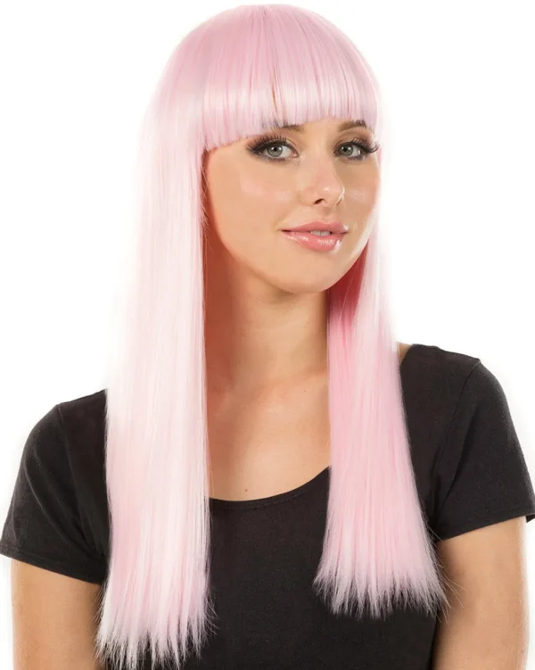 * Fashion Deluxe Pastel Pink Long Wig> Halloween Wigs