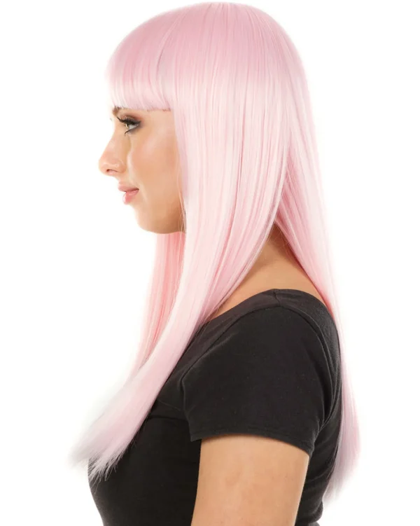 * Fashion Deluxe Pastel Pink Long Wig> Halloween Wigs