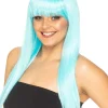 * Fashion Deluxe Soft Teal Long Wig> Halloween Wigs