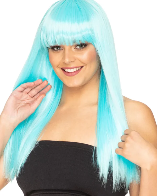 * Fashion Deluxe Soft Teal Long Wig> Halloween Wigs