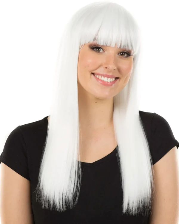 * Fashion Deluxe White Long Wig> Halloween Accessories