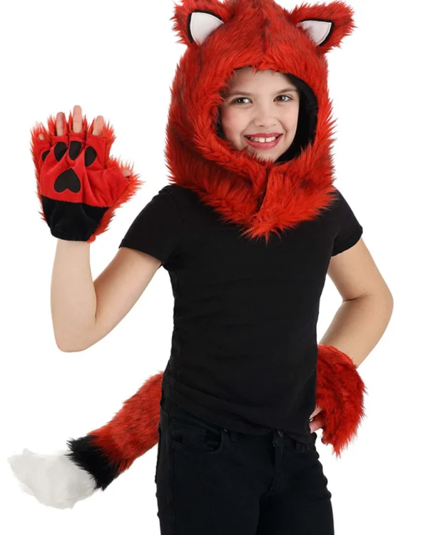 Elope Fox Hood Hands And Tail Set> Halloween Hats