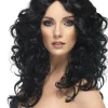 Smiffys Glamour Curly Long Black Wig> Halloween Accessories