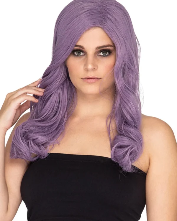 * Glamour Deluxe Ashes Of Violets Purple Long Wavy Wig> Halloween Wigs