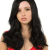 * Glamour Deluxe Black Long Wavy Wig> Halloween Accessories