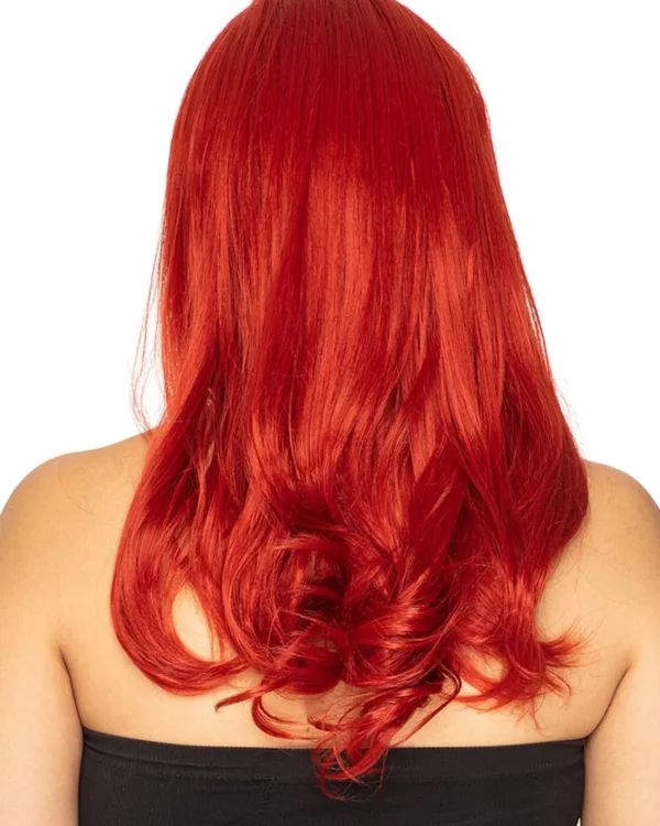 * Glamour Deluxe Deep Red Long Wavy Wig> Halloween Accessories