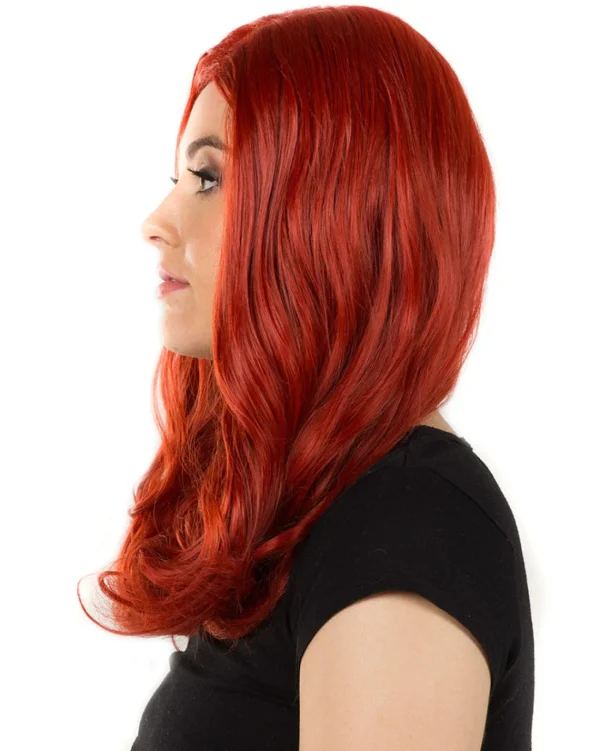 * Glamour Deluxe Deep Red Long Wavy Wig> Halloween Accessories