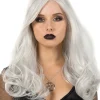 * Glamour Deluxe Silver Long Wavy Wig> Halloween Accessories