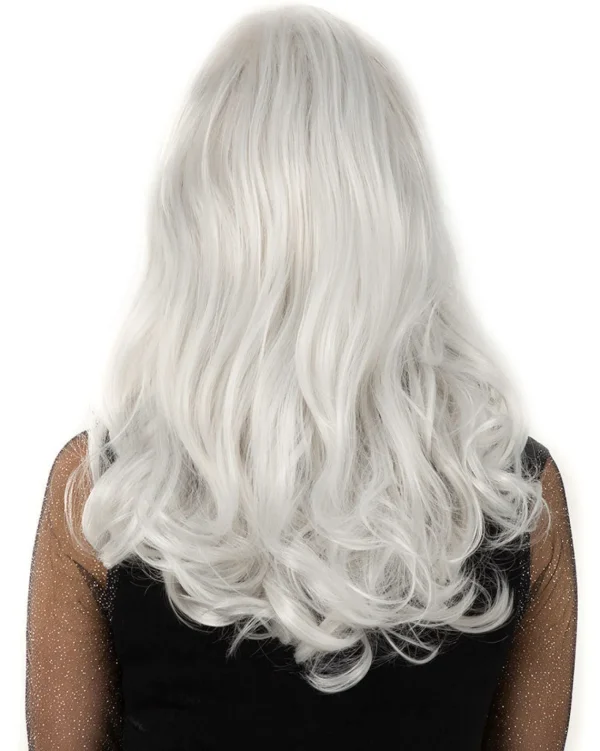 * Glamour Deluxe Silver Long Wavy Wig> Halloween Accessories