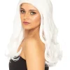 * Glamour Deluxe White Long Wavy Wig> Halloween Accessories