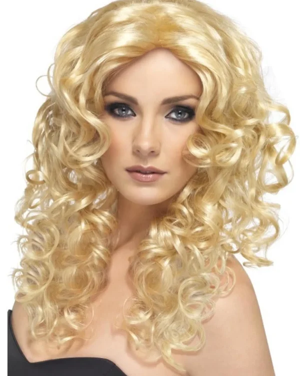 Smiffys Glamour Long Curly Blonde Wig> Halloween Accessories