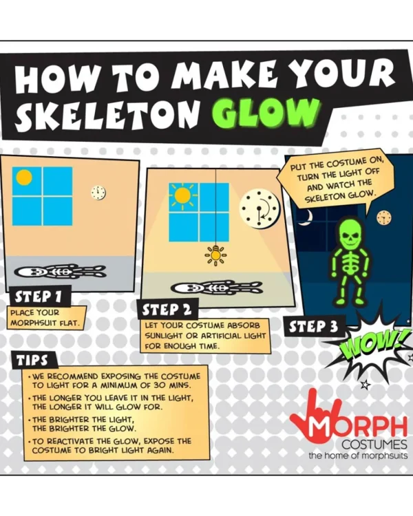 Morph Costumes Glow Skeleton Morphsuit Kids Costume>Kids Kids Costumes