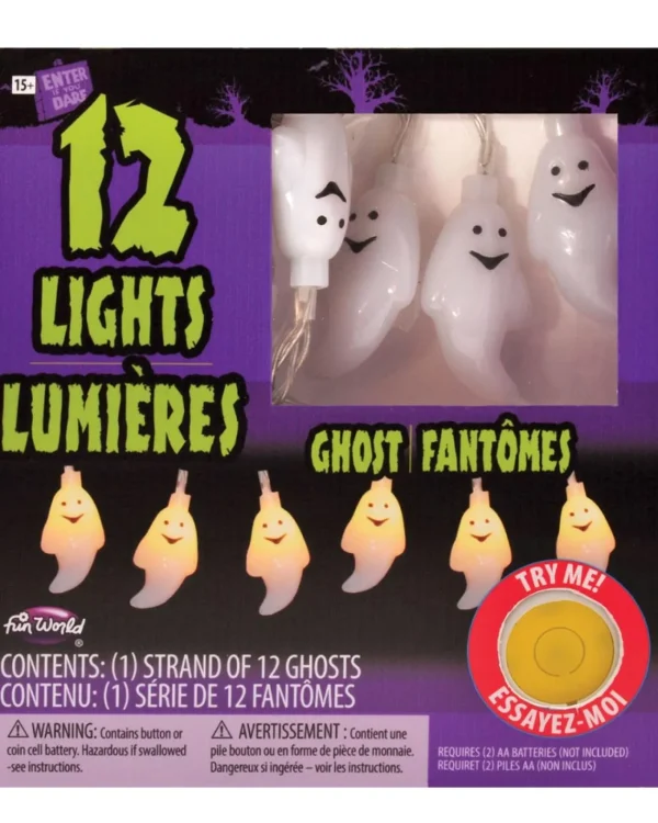 Fun World Glowing Ghost 12 String Lights> Ghosts &Amp; Reapers