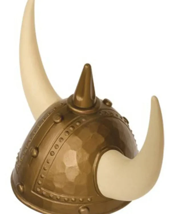 Sweidas Gold Plastic Viking Helmet With Horns> Halloween Accessories