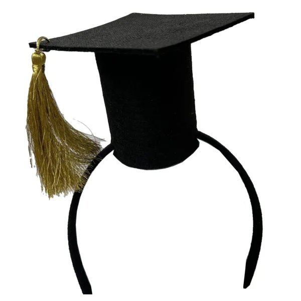 Amscan Graduation Black And Gold Fabric Mortarboard Headband> Halloween Hats