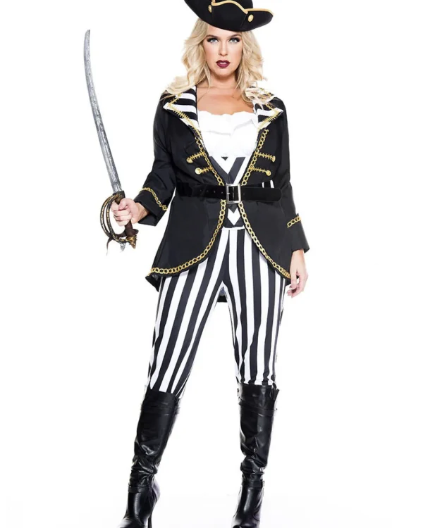 Music Legs High Seas Captain Plus Size Womens Costume>Women Women's Costumes