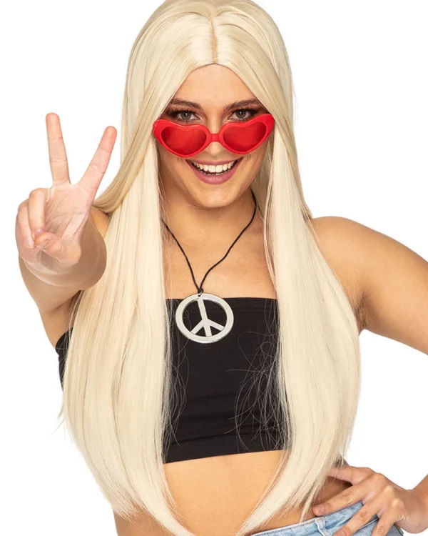 * Hippie Deluxe Blonde Long Wig> Halloween Accessories