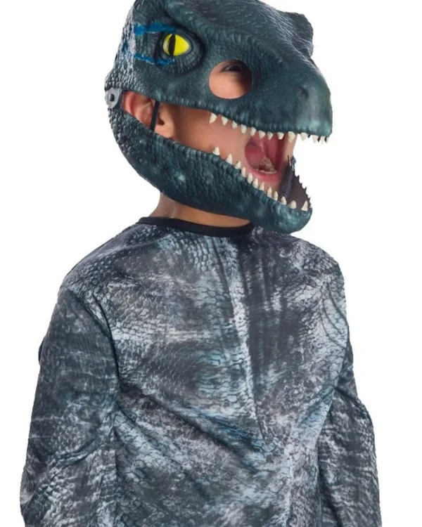 Rubies Jurassic World 2 Velociraptor Blue Moveable Jaw Kids Mask> Halloween Accessories