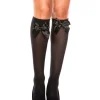 Music Legs Knee High Socks With Black Satin Bow> Halloween Hosiery