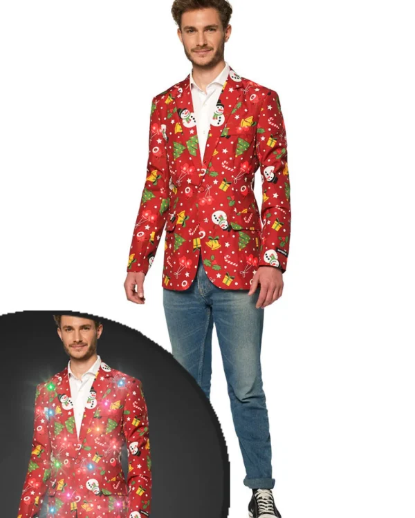 Opposuits Light Up Red Christmas Icons Mens Suitmeister Jacket> Opposuits