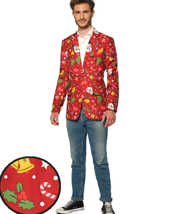 Opposuits Light Up Red Christmas Icons Mens Suitmeister Jacket> Opposuits