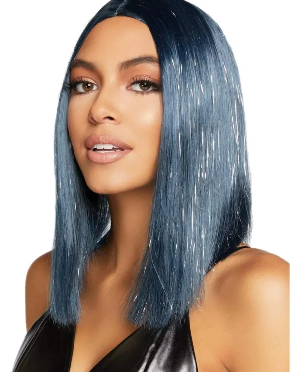 Leg Avenue Long Midnight Blue Tinsel Bob Wig> Halloween Wigs