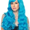 Leg Avenue Long Wavy Neon Blue Wig> Halloween Accessories