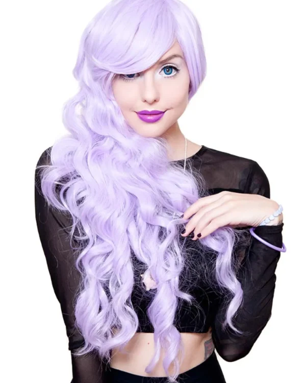 Rockstar Wigs Long Wavy Premium Lavender Wig 70Cm> Halloween Wigs