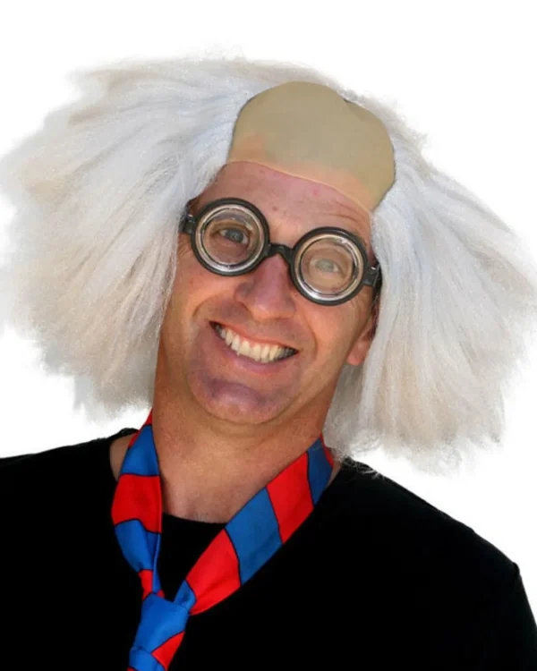 Allaura Wigs and Hair Mad Professor White Wig> Halloween Accessories