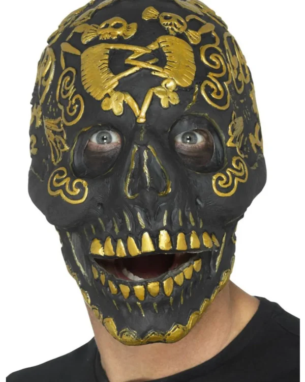 Smiffys Masquerade Black And Gold Skull Deluxe Mask> Halloween Masks