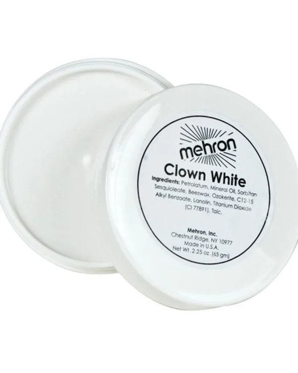 Tomfoolery Mehron Clown White Makeup 65G> Halloween Accessories