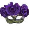 Tomfoolery Mia Day Of The Dead Purple Flowers Half Mask> Halloween Masks