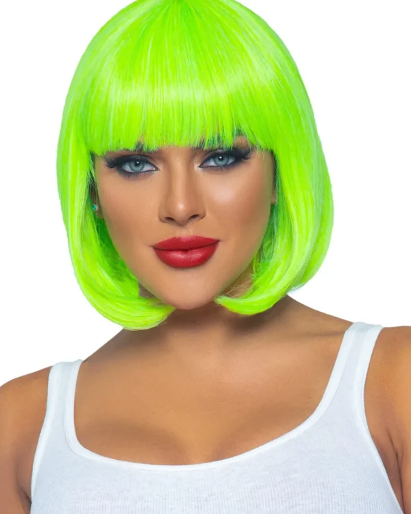 Leg Avenue Neon Green Short Bob Wig> Halloween Wigs