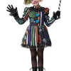 California Costumes Neon Nightmare Clown Deluxe Girls Costume>Kids Kids Costumes