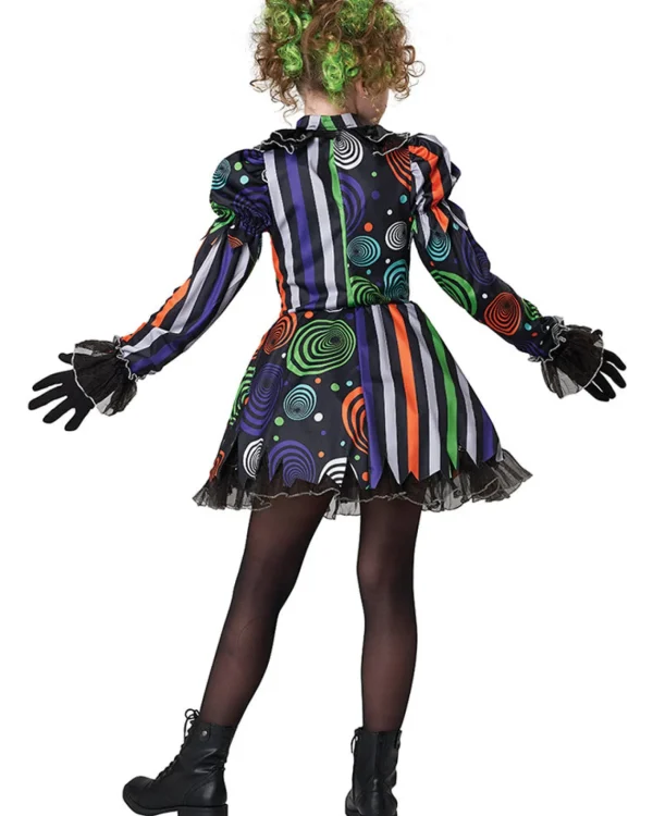 California Costumes Neon Nightmare Clown Deluxe Girls Costume>Kids Kids Costumes