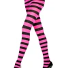 Leg Avenue Neon Pink And Black Striped Tights> Halloween Accessories