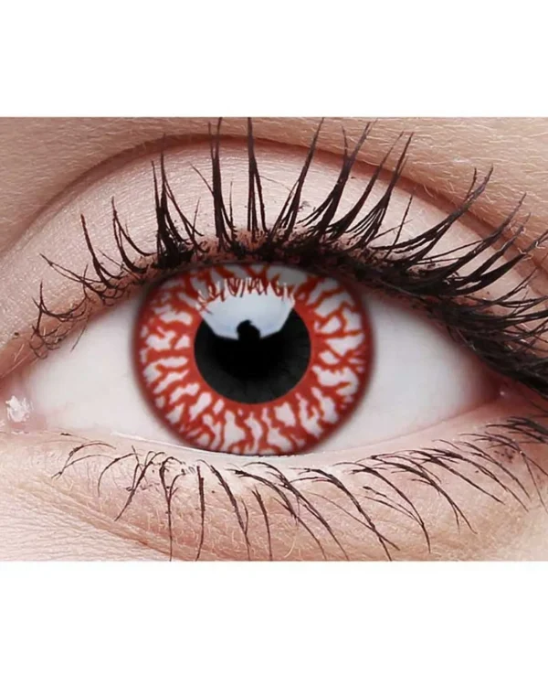 ColourVue One Wear Bloodshot 14Mm White And Red Contact Lenses> Halloween Accessories