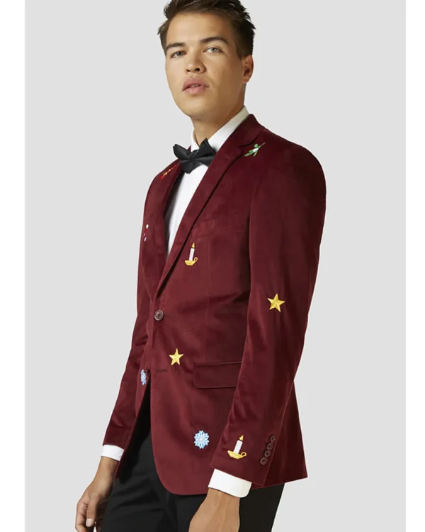 Opposuits Opposuit Christmas Icons Burgundy Deluxe Mens Blazer> Opposuits